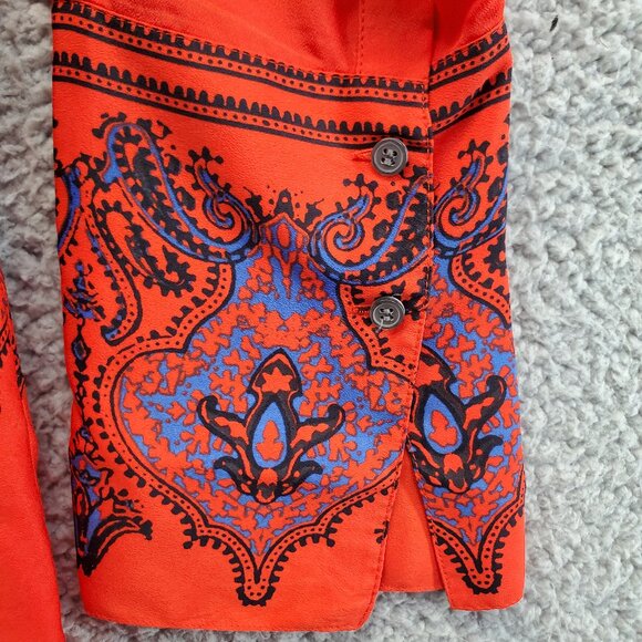 J. Crew Paisley Dervish Tunic Red Blouse Small - Picture 3 of 9